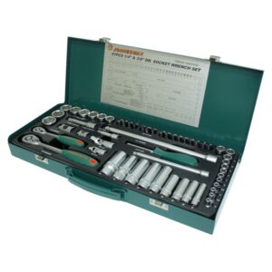Jogo chaves de caixa 1/4" e 3/8" com 56 peças