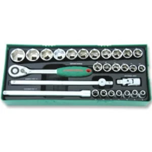 Tabuleiro chaves caixa sextavada 1/2" com roquete
